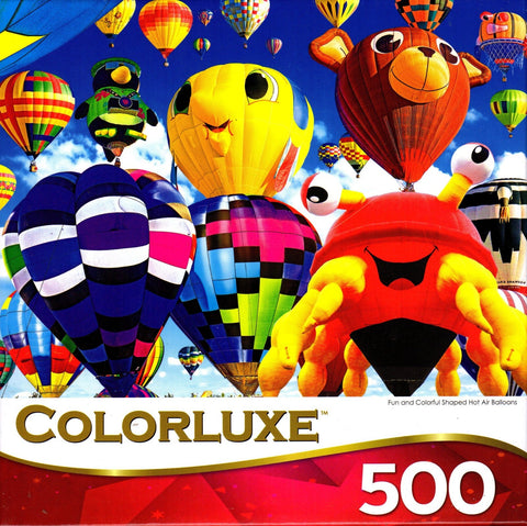 Colorluxe 500 Piece Puzzle - Fun and Colorful Shaped Hot Air Balloons