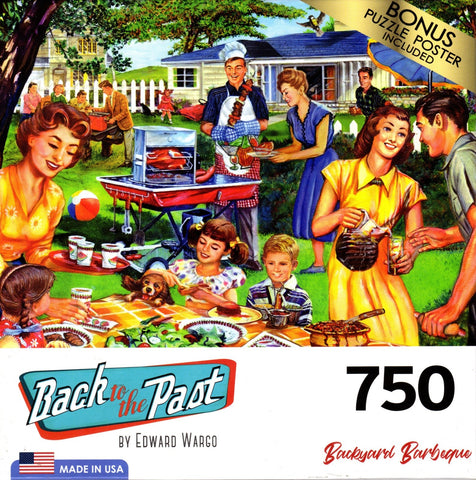 Backyard Barbeque 750 Piece Puzzle By Edward Wargo