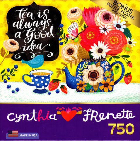 Springtime Tea 750 Piece Puzzle By Cynthia Frenette