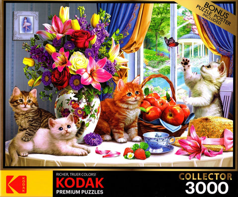 Kodak - Fluffy Kittens in the Living Room 3000 Piece Puzzle