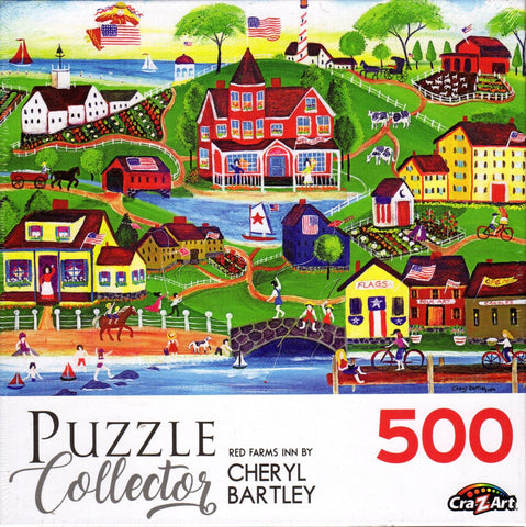 Puzzle Collector 500 Piece Puzzle - Red Farms Inn by Cheryl Bartley