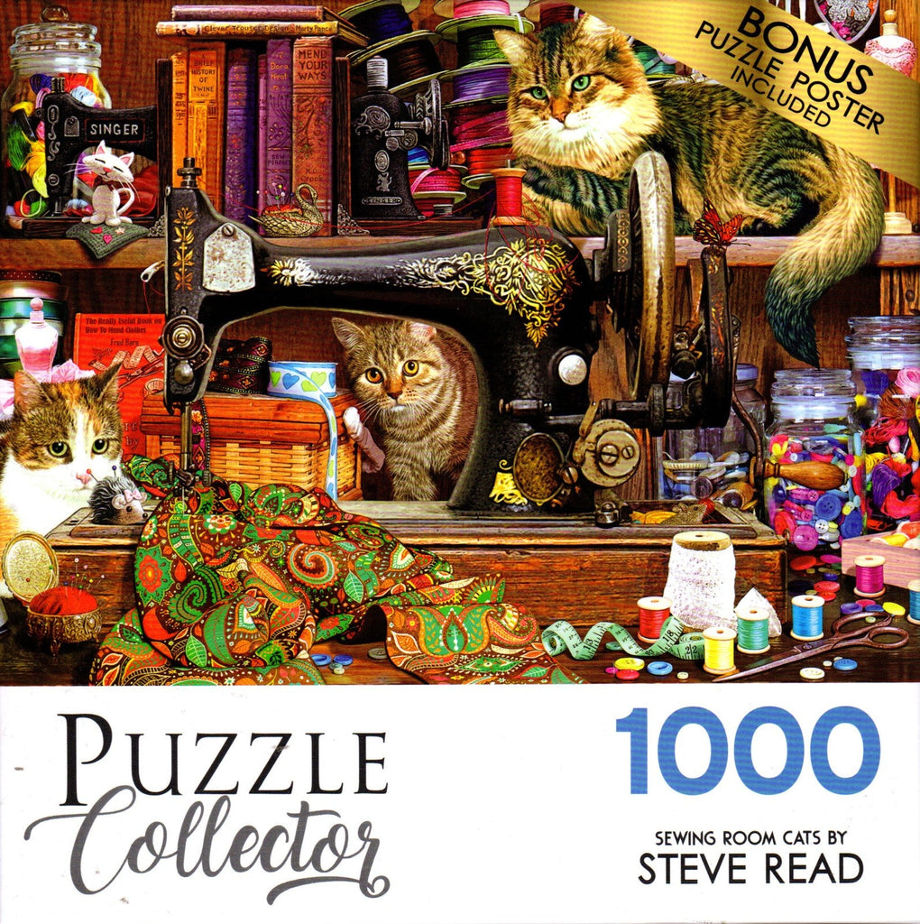 Puzzle Collector 1000 Piece Puzzle - Sewing Room Cats By Steve Read