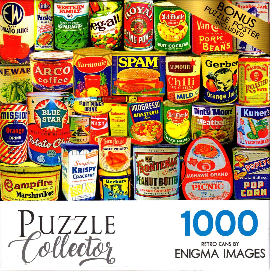 Puzzle Collector 1000 Piece Puzzle - Retro Cans By Enigma Images