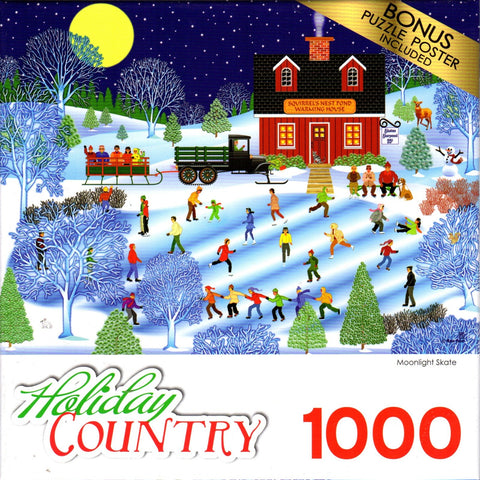 Moonlight Skate 1000 Piece Puzzle By Mark Frost