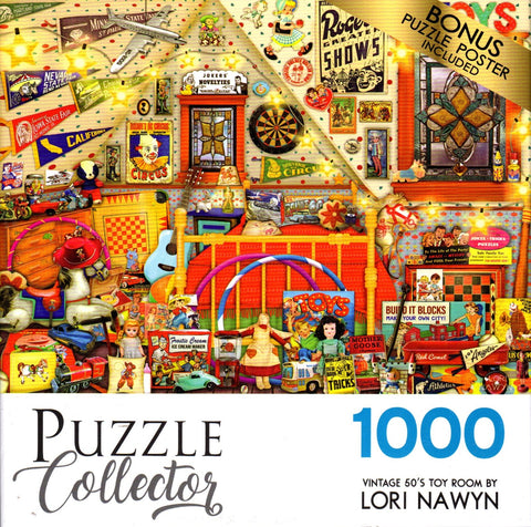 Puzzle Collector 1000 Piece Puzzle - Vintage 50's Toy Room by Lori Nawyn