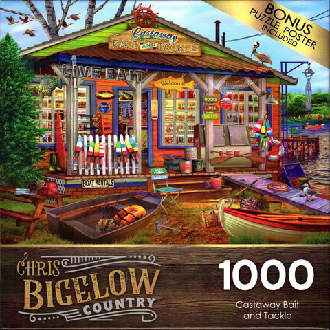 Castaway Bait and Tackle 1000 Piece Puzzle By Chris Bigelow