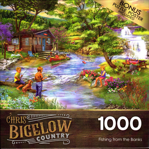 Fishing from The Banks 1000 Piece Puzzle By Chris Bigelow