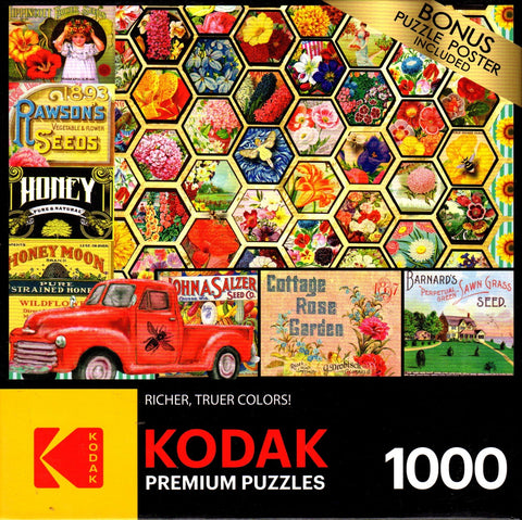 Kodak - Honeycomb of Flowers and Seeds 1000 Piece Puzzle By Enigma Images