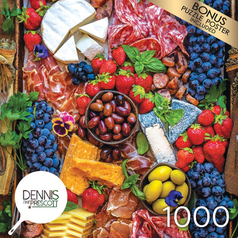 Cheese and Charcuterie Happiness 1000 Piece Puzzle By Dennis Prescott