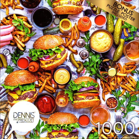 Burger Party 1000 Piece Puzzle By Dennis Prescott