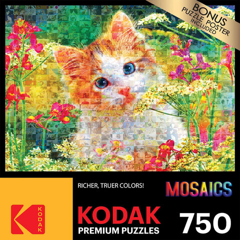 Kodak - Cute Kitten In The Flowers 750 Piece Puzzle