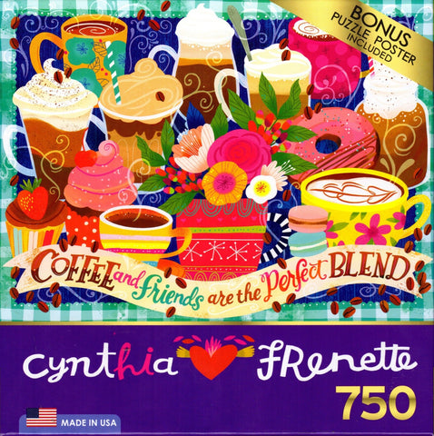 Coffee and Friends 750 Piece Puzzle By Cynthia Frenette