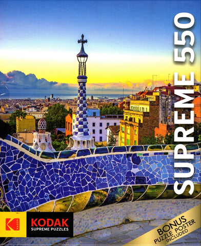 Park Guell in Summer Barcelona Spain 550 Piece Puzzle By Pajor Pawel