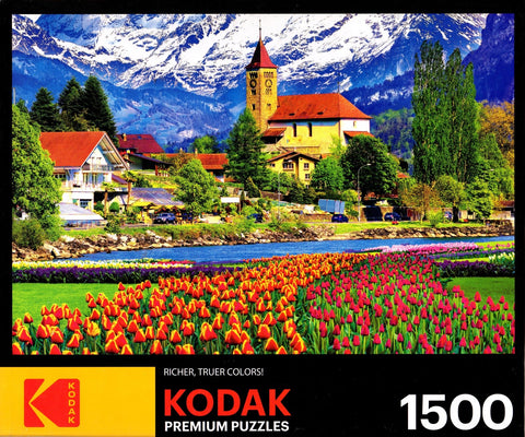 Kodak - Brienz Town and Flowers Switzerland 1500 Piece Puzzle