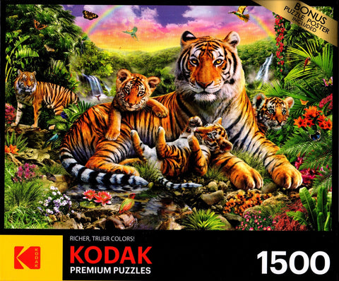 Kodak - Tiger Family 1500 Piece Puzzle By Adrian Chesterman