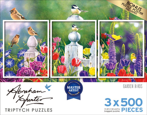 Garden Birds Triptych 3 X 500 Piece Puzzles By Abraham Hunter