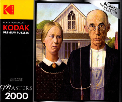 Masters 2000 - American Gothic 2000 Piece Puzzle By Grant Wood