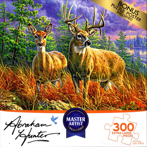 Northern Whitetails 300 Piece Puzzle By Abraham Hunter