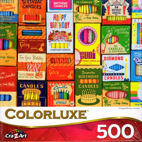 Colorluxe 500 Piece Puzzle - Vintage Birthday Candles By Karen Romanko
