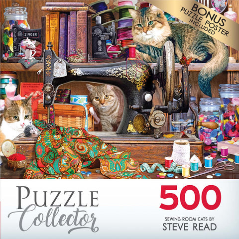 Puzzle Collector 500 Piece Puzzle - Sewing Room Cats by Steve Read