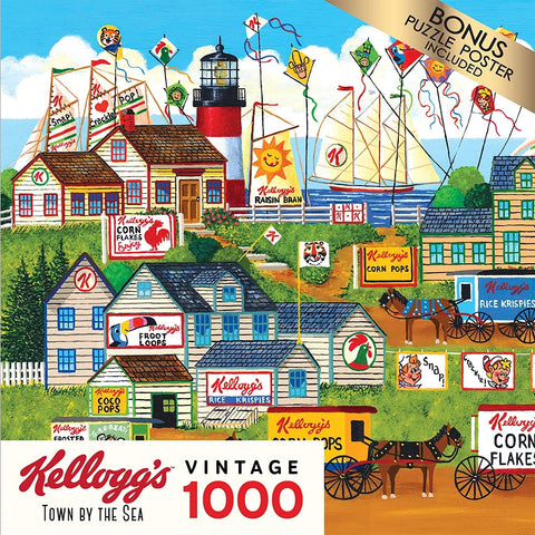 Kellogg's 1000 Piece Puzzle - Town by The Sea By Anthony Kleem