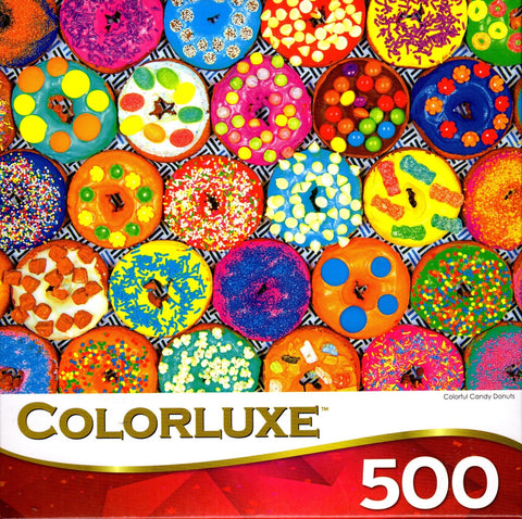 Colorluxe 500 Piece Puzzle - Colorful Candy Donuts By Karen Romanko