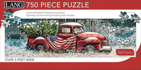 Flag Truck 750 Piece Panoramic Puzzle By Tim Coffey