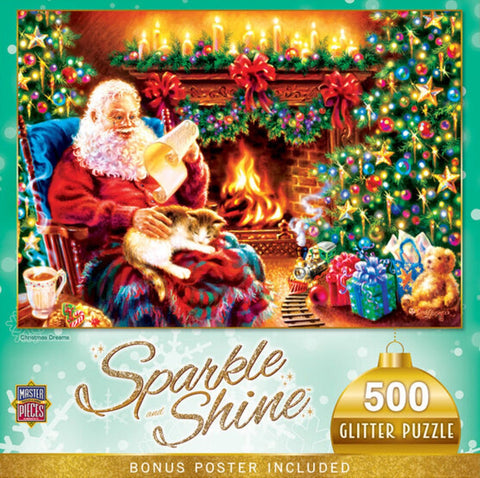 Christmas Dreams 500 Piece Glitter Puzzle By Dona Gelsinger