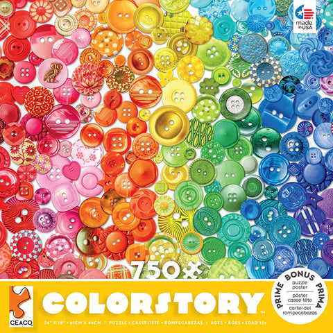 Rainbow Buttons 750 Piece Puzzle By Lars Stewart