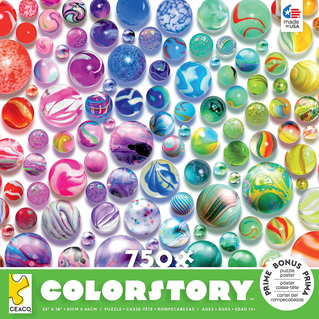 Rainbow Marbles 750 Piece Puzzle By Lars Stewart