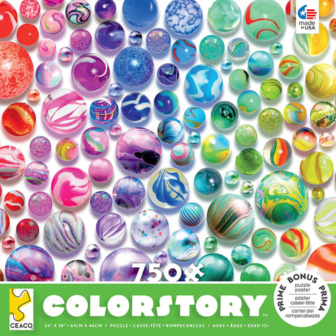 Rainbow Marbles 750 Piece Puzzle By Lars Stewart