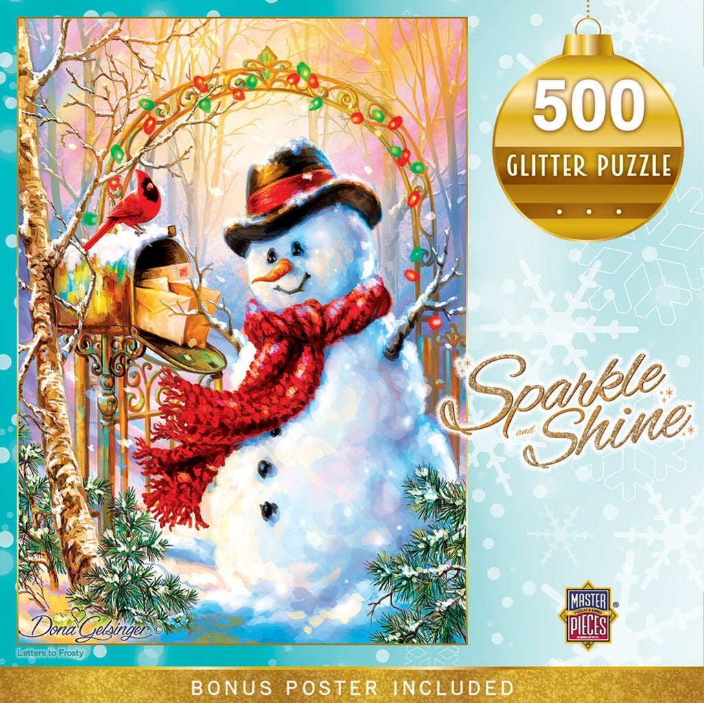 Letters to Frosty 500 Piece Glitter Puzzle By Dona Gelsinger