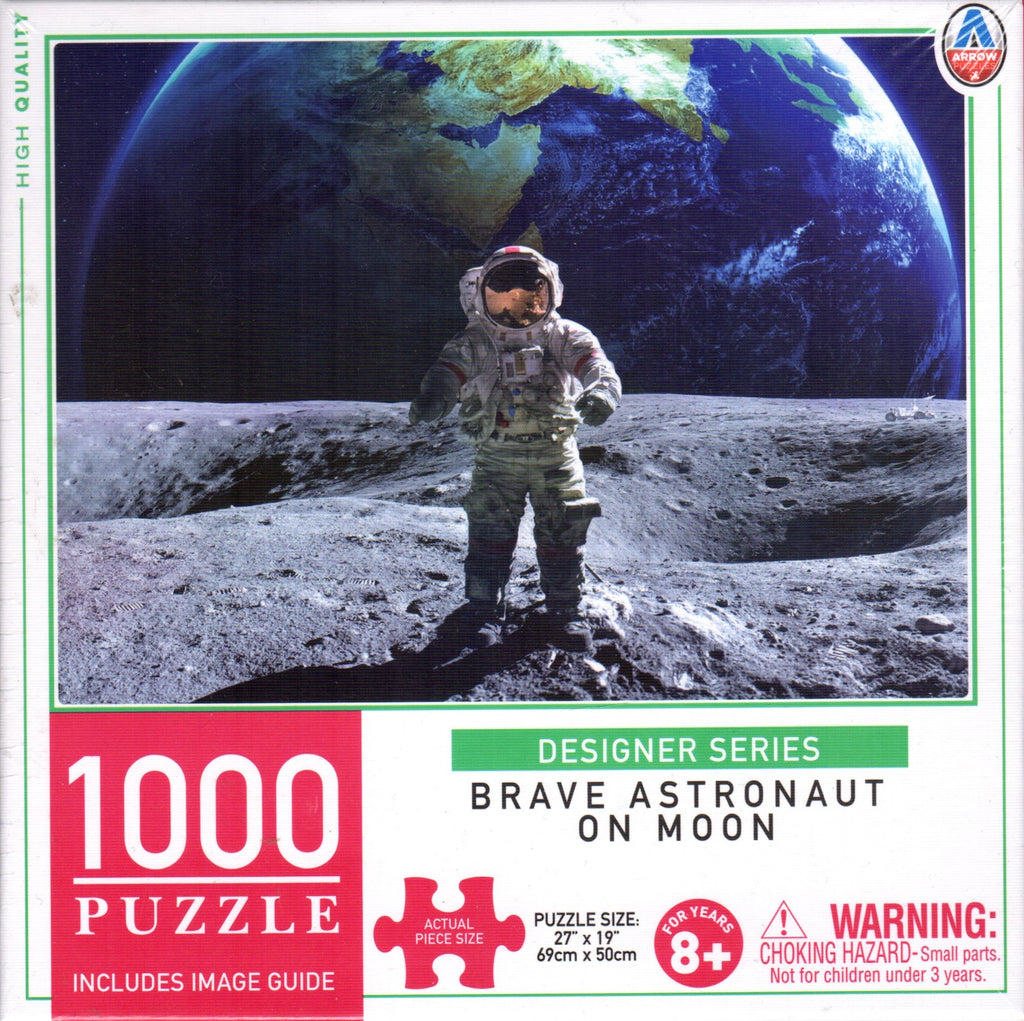 Brave Astronaut On Moon 1000 Piece Puzzle