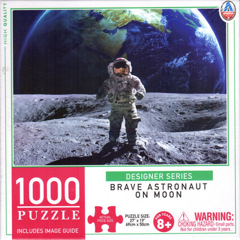 Brave Astronaut On Moon 1000 Piece Puzzle