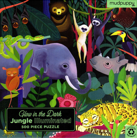 Jungle Illuminated Glow in The Dark 500 Piece Puzzle