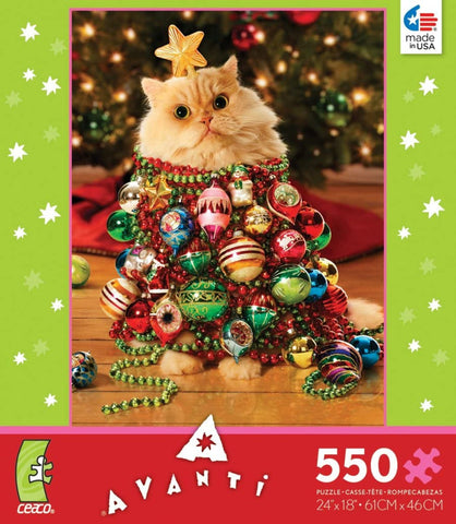 Christmas Tree Kitten 550 Piece Puzzle