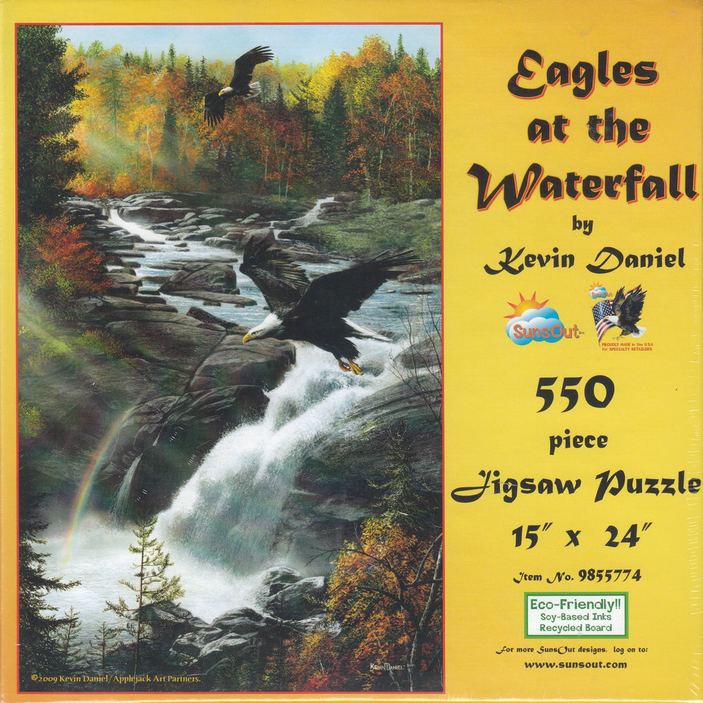 Eagles at the Waterfall 550 Piece Puzzle