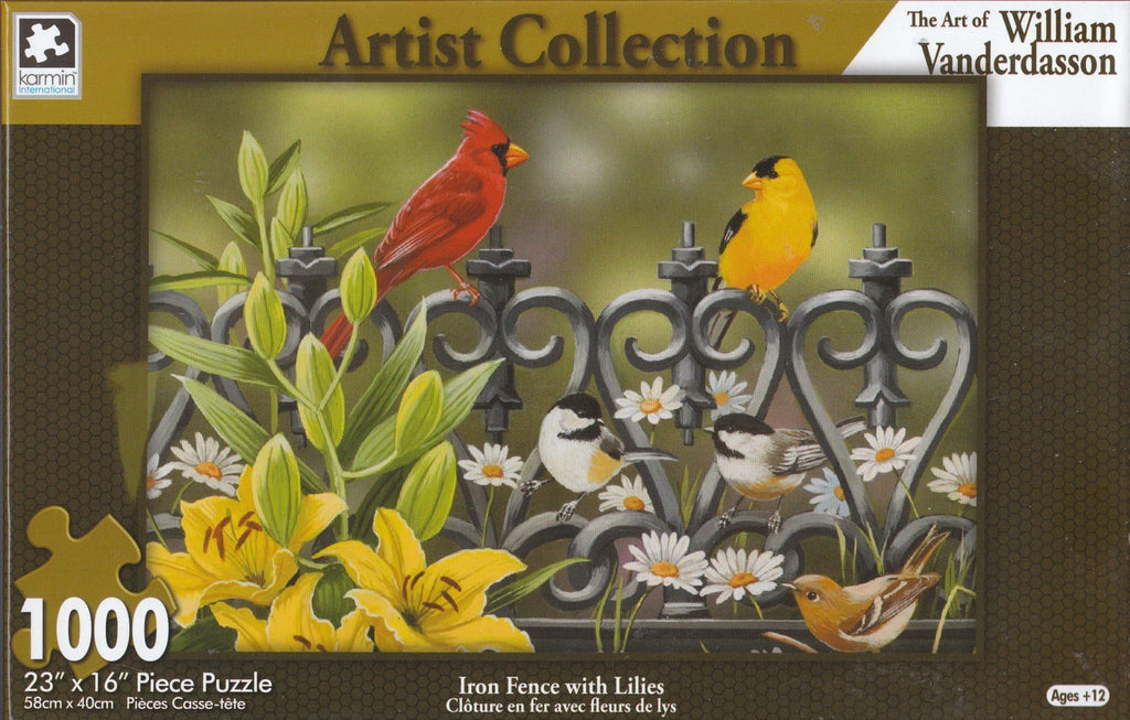 Iron Fence with Lilies 1000 Piece Puzzle