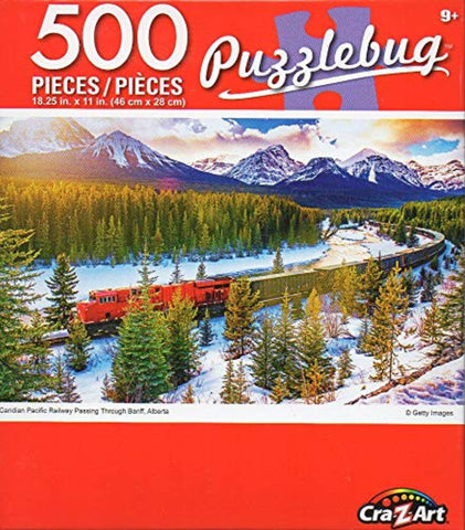 Puzzlebug 500 - Canadian Pacific Railway Passing Through Banff, Alberta 500 Piece Puzzle
