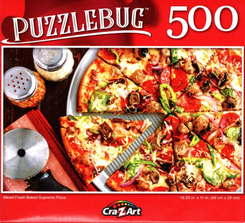 Puzzlebug 500 - Sliced Fresh Baked Supreme Pizza