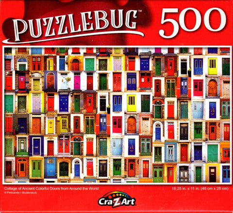Puzzlebug 500 - Collage of Ancient Colorful Doors from Around The World
